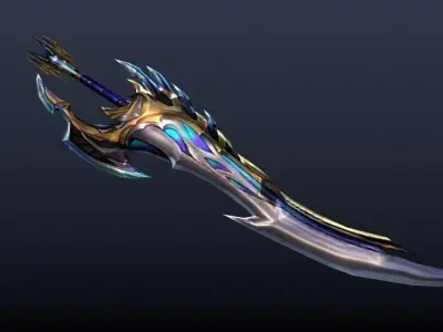 Futuristic Sword Low-poly 3D model 25
