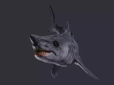 Shark game ready Low-poly 3D model