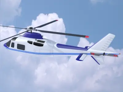 Agusta aw109 civilian helicopter 3D model