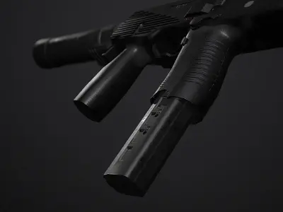 mp9 submachine pistol Low-poly 3D model
