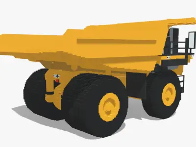Voxel Mining Dump Truck Low-poly 3D model