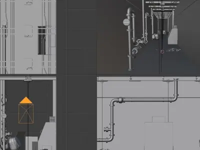 Subway Road Tunnel Low-poly 3D model