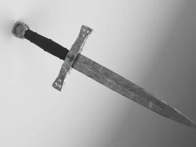 Medieval dagger 1 Low-poly 3D model