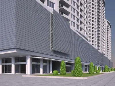 Residential building 3D model get
