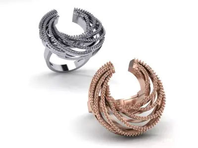 high jewelry ring 2 part 3D print model