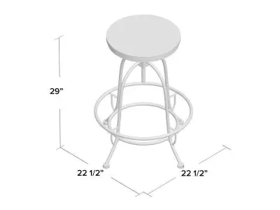 Colston Swivel Adjustable Height Bar Stool 3D model