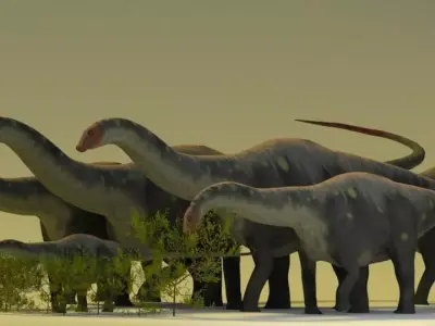 apatosaurs group of dinosaurs Free 3D model