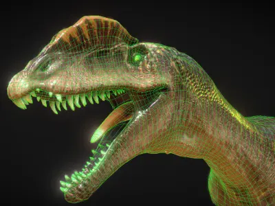 Dilophosaurus Low-poly 3D model purchase