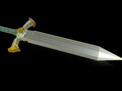 Low Poly Metallic Fantasy Sword Low-poly 3D model