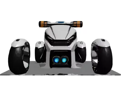 Futuristic Hoverbike Handlebar 3D Model 3D model
