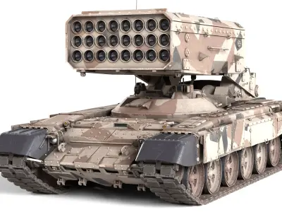 TOS 1A Buratino Flame Thrower Low-poly 3D model