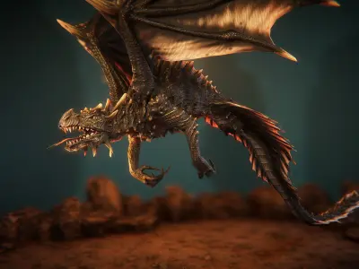 Wyrms game ready Low-poly 3D model