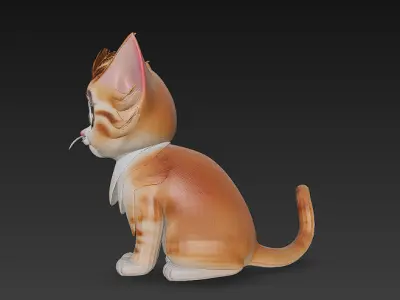 Optimized Low-Poly Kitten 3D Model UE5- Unity Real-Time Ready Low-poly 3D model order