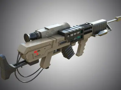 Laser rifle EM-1 Railgun Low-poly 3D model