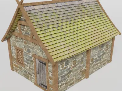 Medieval house Low-poly 3D model purchase