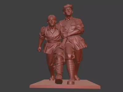 Military sculpture warrior  military battle war hero  soldier 3D print model 20