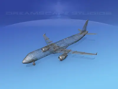 Airbus A321 Northwest 3D model