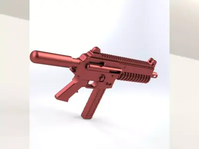 GUN 9mm Ar-15 Pistol Low-poly 3D model
