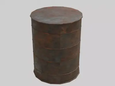 Rusted Barrel - Low Poly Low-poly 3D model