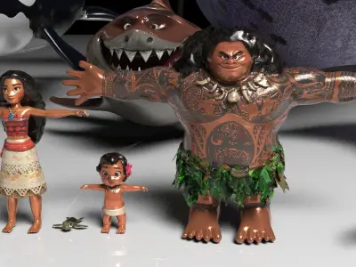 Moana  Characters Pack 20 3D model