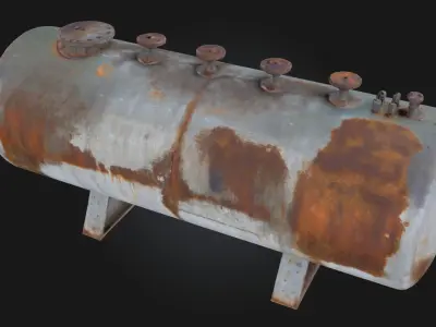 Rusty Storage Tank  Industrial Relic 3D model