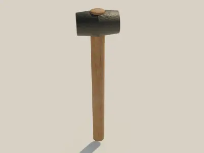 Rubber mallet tool Low-poly 3D model