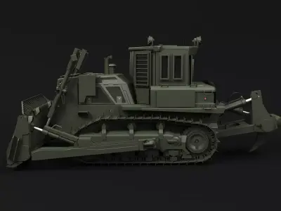 Military Armored Bulldozer 3D model