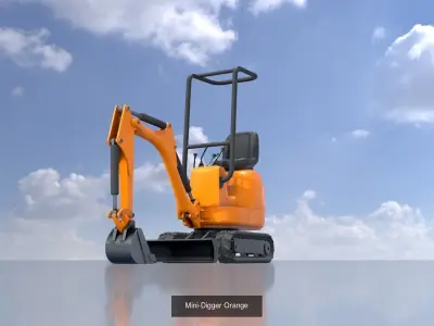 Mini Digger All Versions 3D Model Pack