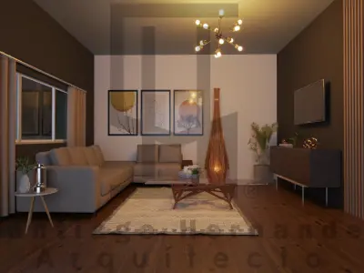 Living Room SketchUp 2021 Interior Scene model 3D Free 3D model