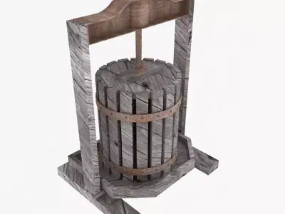 Vintage Wine Press Low-poly 3D model