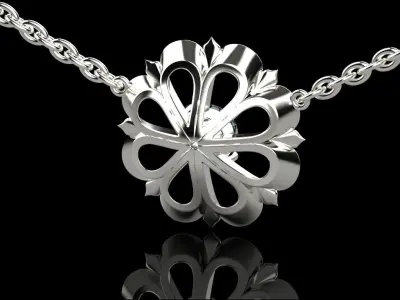 Pandant flower Free low-poly 3D model