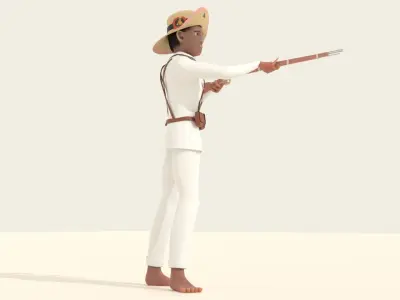 Filipino Katipunan Soldier Low-poly 3D model