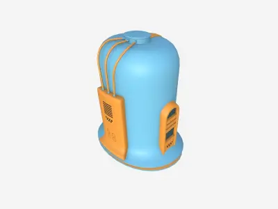 Old Diving Helmet C09 Blue Cartoon - Character Design Fashion Low-poly 3D model