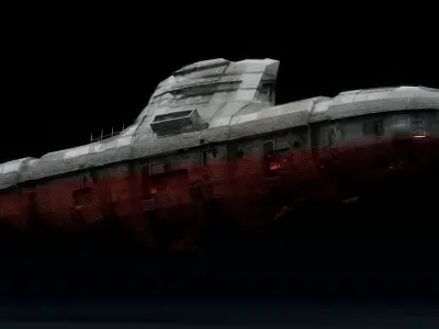 Lowpoly Gameready Submarine 3d Model PBR Textures Low-poly 3D model