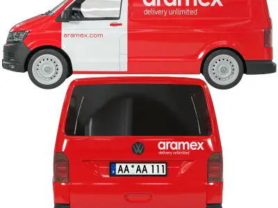Volkswagen - Delivery Van 3D Model - for DHL - Aramex  Low-poly 3D model