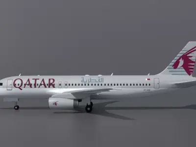Airbus A320 Qatar Airways 3D model