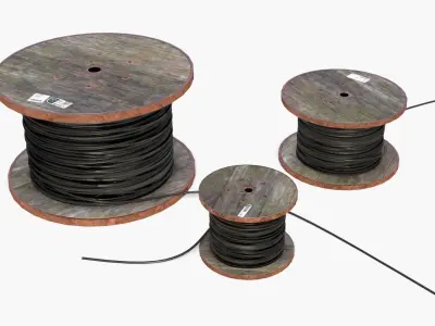 Cable Reels Low-poly 3D model purchase