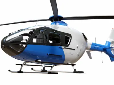 Helicopter Rigged Low-poly 3D model