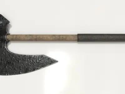 Old Hammered Axe Low-poly 3D model