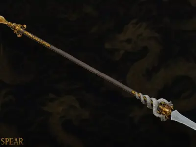 DRAGON SPEAR Low-poly 3D model