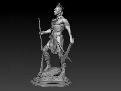 American indian Guron 3D print model