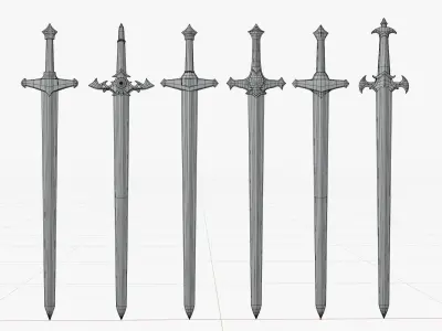 Sword Collection Low Poly Low-poly 3D model