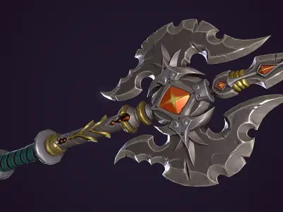 Stylized Axe Low-poly 3D model 7