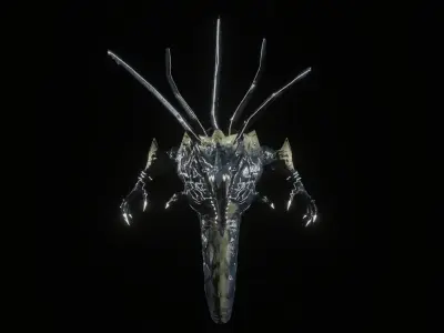 Dragonoid Serpent Low-poly 3D model