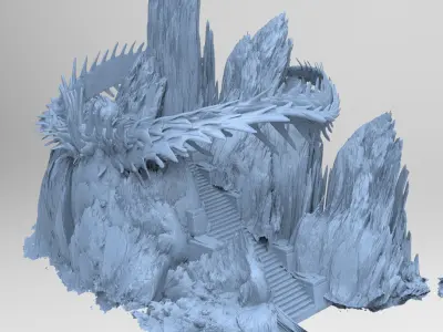 Japanese Genma mountains 4  3D model
