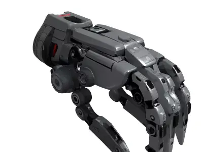 SciFi Robotic Gripper Arm Low-poly 3D model