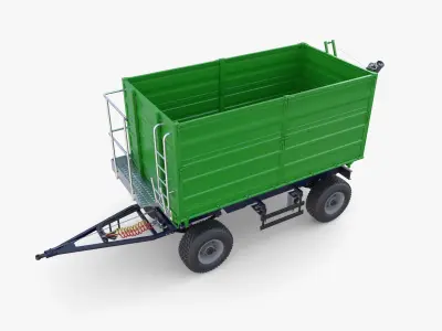 Agro trailer V1 Low-poly 3D model