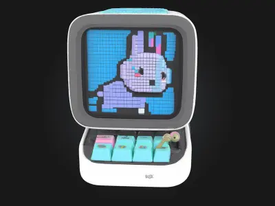 Pixel Bunny Monitor  Cute Meets Retro Pixel Aesthetics 3D model