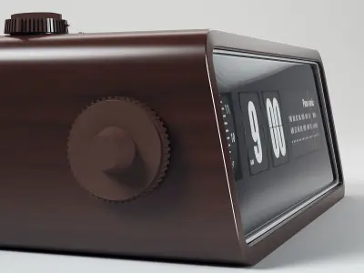 Retro Radio Alarm Flip Clock 3D model