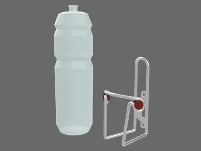 Bicycle Bottle Cage and Bottle 3D model